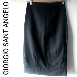 GIORGIO SANT ANGELO WOOL TROUSERS - BLACK
